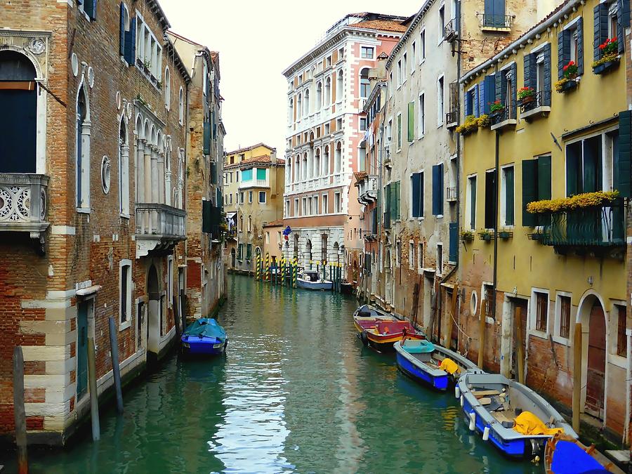 Architecture Photograph - A Canal in Venice by Bishopston Fine Art
