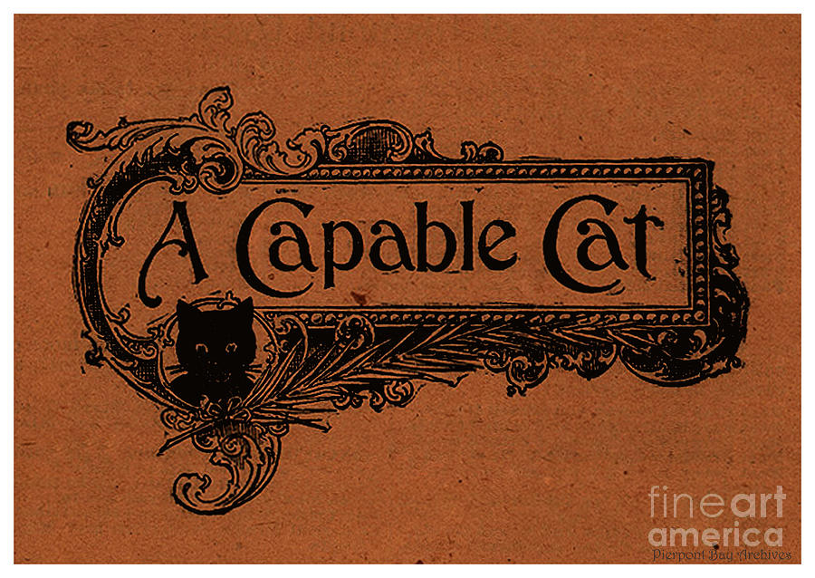 A Capable Cat Sign Drawing by Pierpont Bay Archives