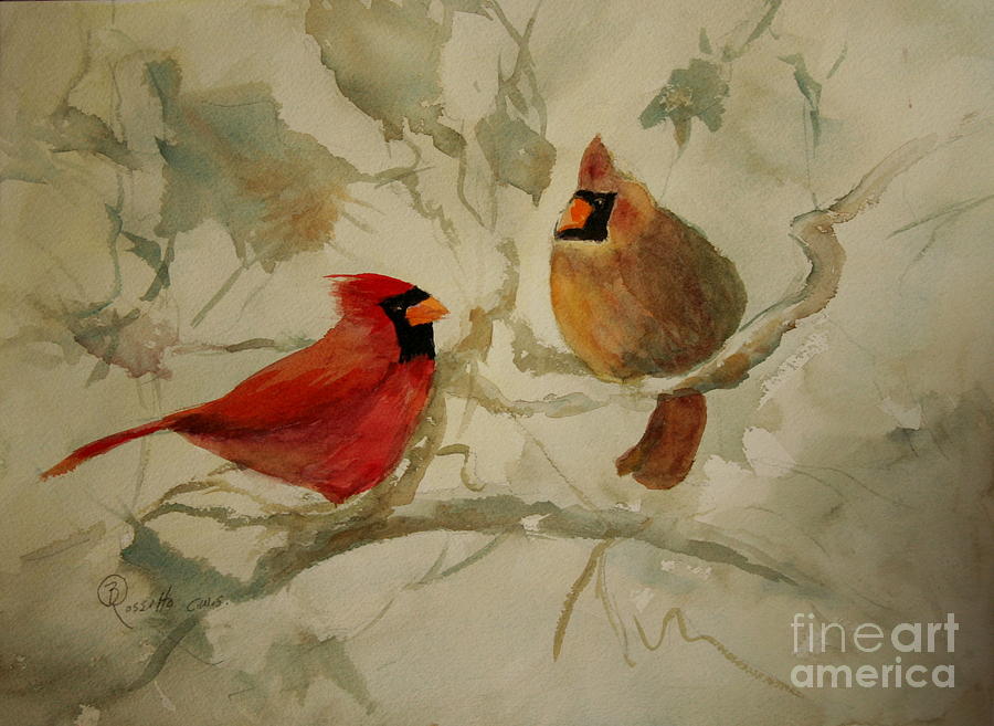 A Cardinal Pair Painting