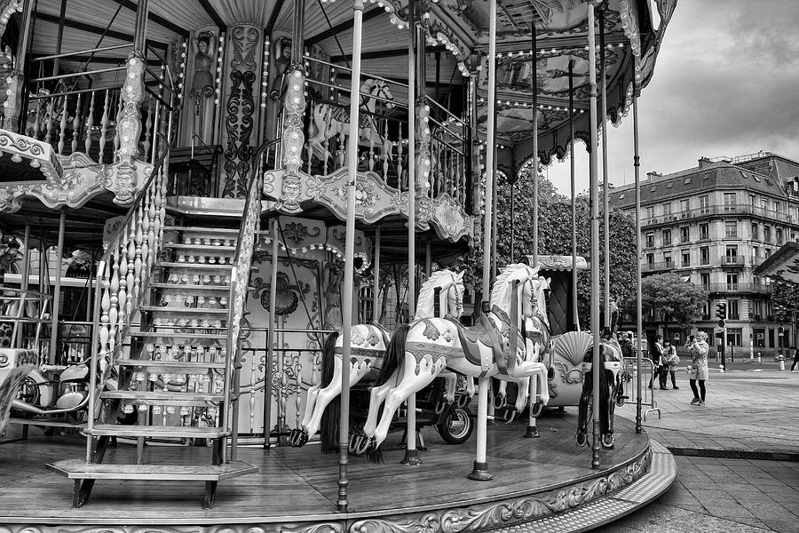 A Carousel Scene in Paris Photograph by Georgia Clare