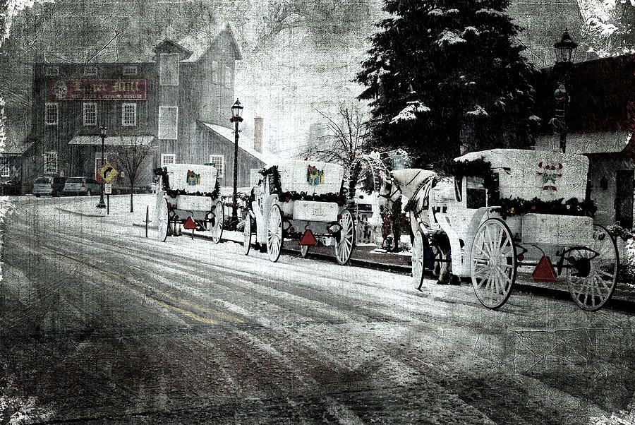 Christmas Photograph - A Carriage Ride - Days Of The Past by Janice Adomeit