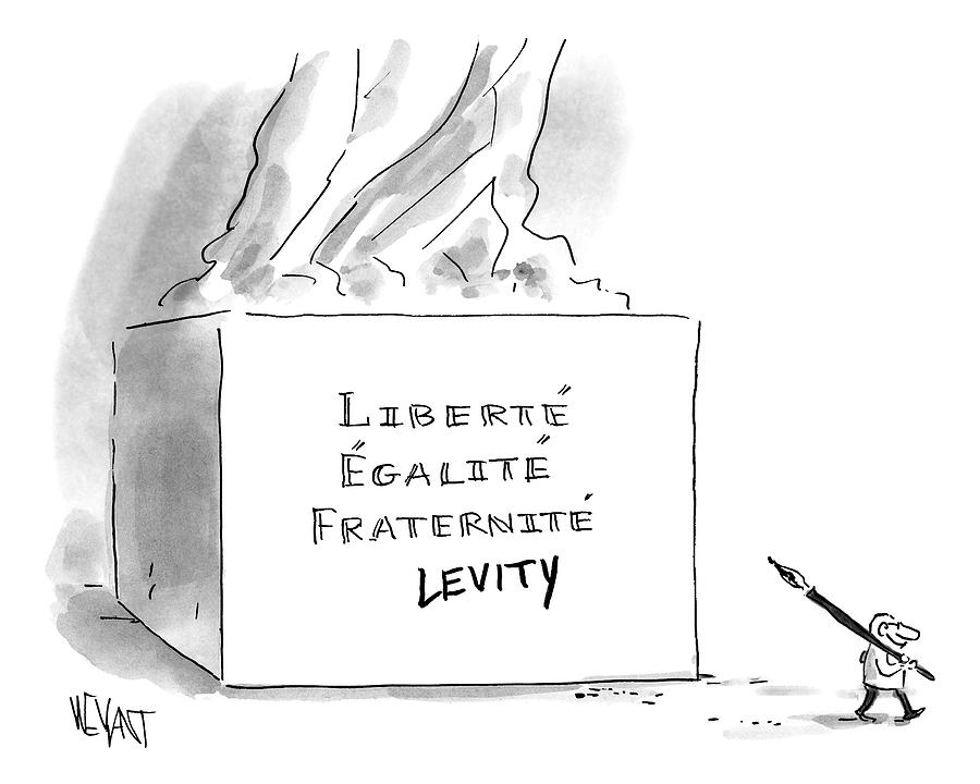 A Cartoonist Stands Draws Levity On A French Drawing by Christopher Weyant