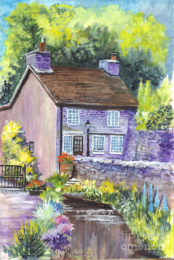 A Castleton Cottage in UK Painting by Carol Wisniewski