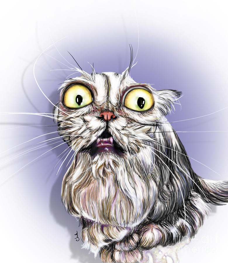 Cat Digital Art - A cat bath by Chelsea Perez