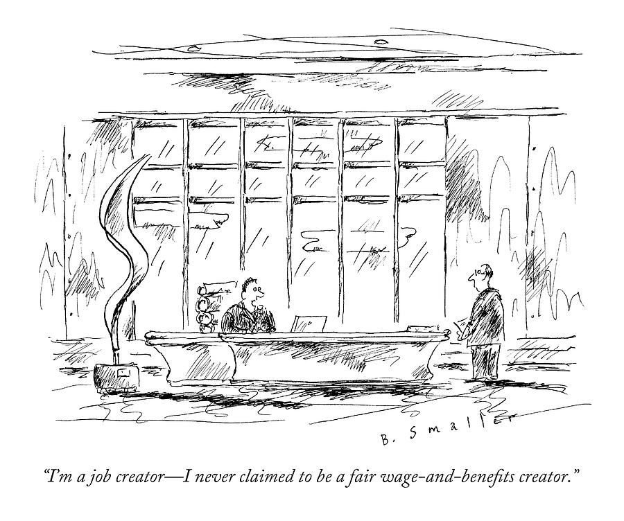 A Ceo Speaks To An Employee Drawing by Barbara Smaller