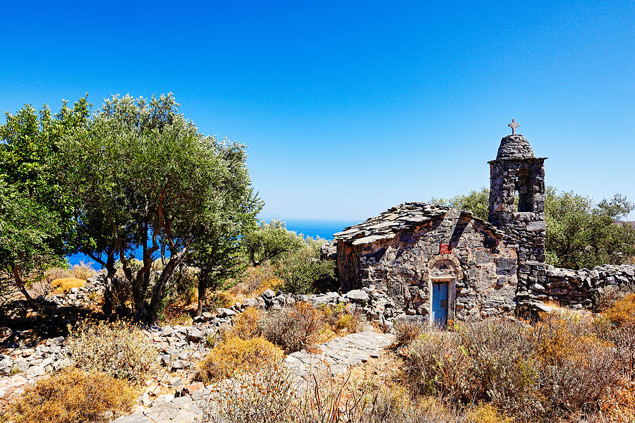 A chapel in Mani - Greece Photograph by Constantinos Iliopoulos