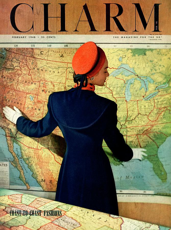 A Charm Cover Of A Model By An American Map Photograph by Hal Reiff A Charm Cover Of A Model By An American Map Photograph by Hal Reiff