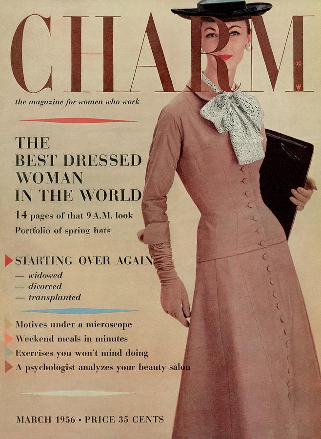 A Charm Cover Of A Model In Designer Clothing Photograph by Louis Faurer