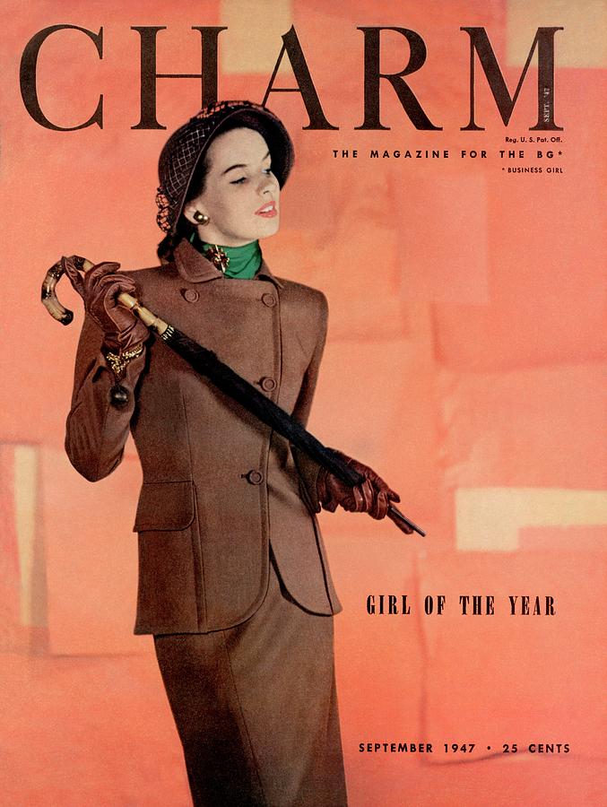 A Charm Cover Of A Model Wearing A Joselli Suit Photograph by Hal Reiff