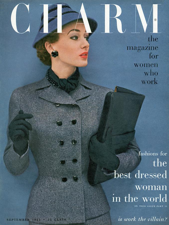 A Charm Cover Of A Model Wearing A Tweed Suit Photograph by Carmen Schiavone