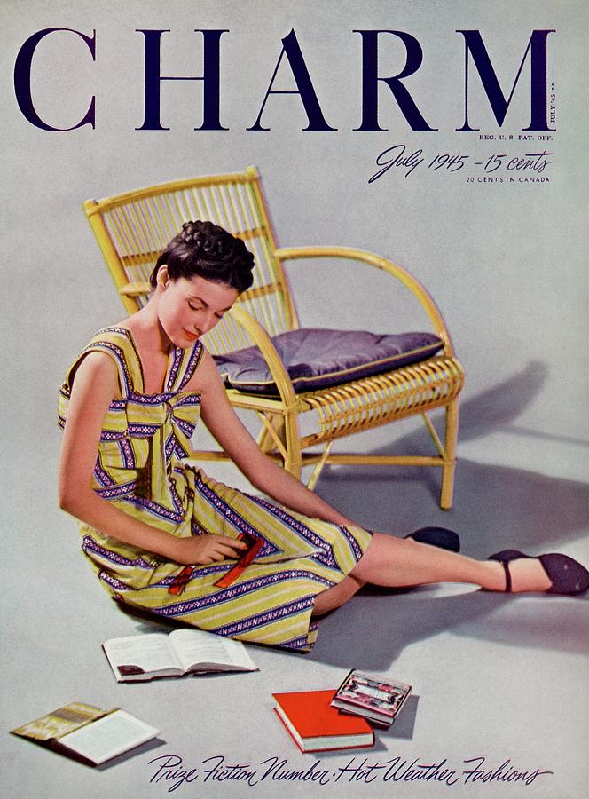 A Charm Cover Of A Model With Books Photograph by Roedel-Farkas