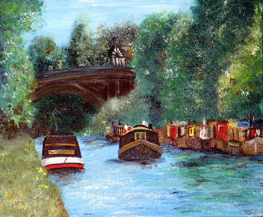 Tree Painting - A Cheshire Canal Remembered by Abbie Shores