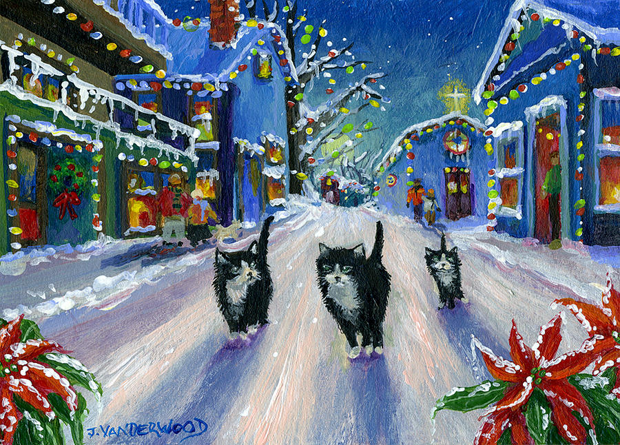 A Christmas Eve Walk Painting by Jacquelin L Vanderwood Westerman