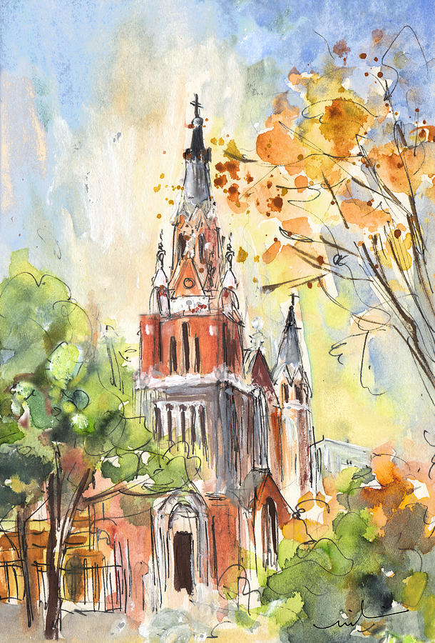 A Church In Our Street In Budapest Painting by Miki De Goodaboom