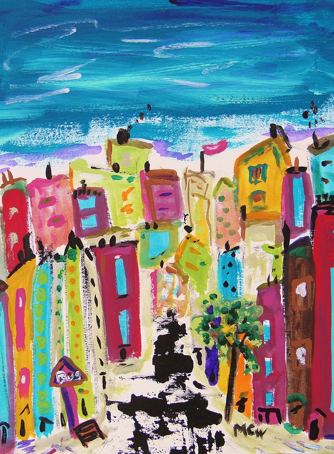 A City Filled with Life Painting by Mary Carol Williams