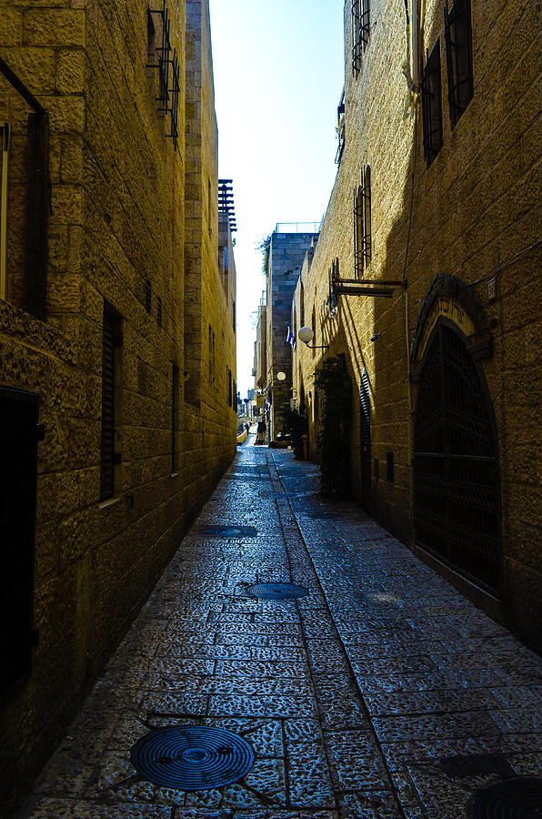 A city street in Jerusalem Photograph by Alan Marlowe