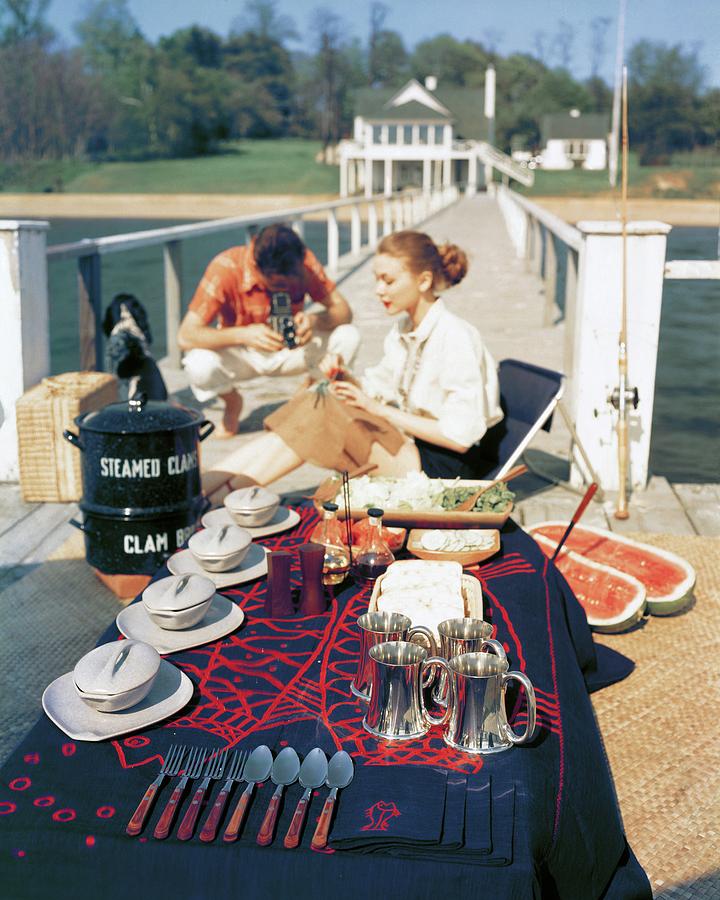 A Clam Bake On A Pier Photograph by John Rawlings