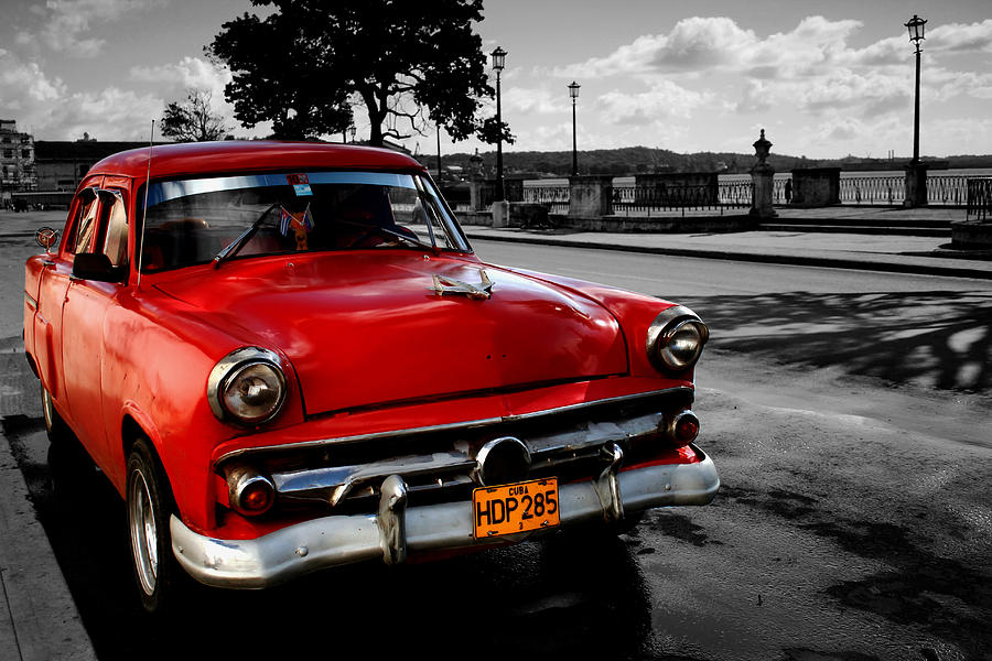 Vintage Photograph - A Classic in Cuba by Mountain Dreams