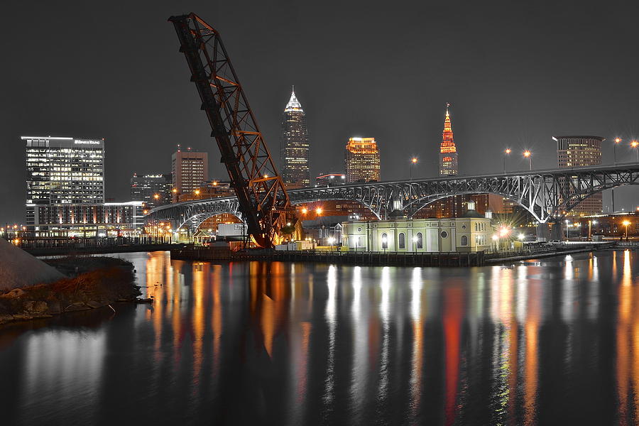 Cleveland Photograph - A Cleveland Night by Frozen in Time Fine Art Photography