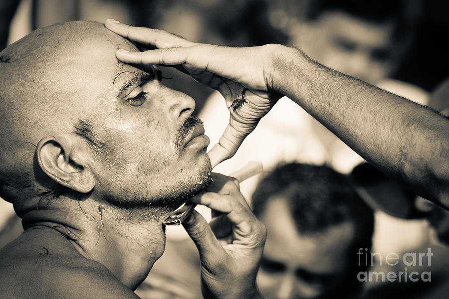 Black And White Photograph - A Close Shave  by Neville Bulsara