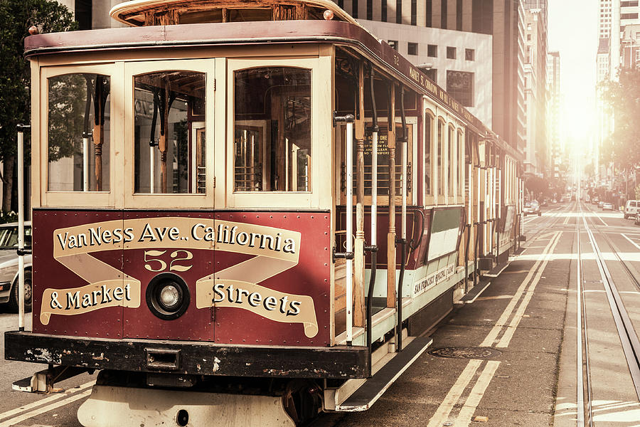 A Close-up Of A Cable Car In San Photograph by Moreiso A Close-up Of A Cable Car In San Photograph by Moreiso