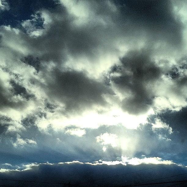 Sun Photograph - A Clouds Silver Lining #clouds #sun by Samantha Rash