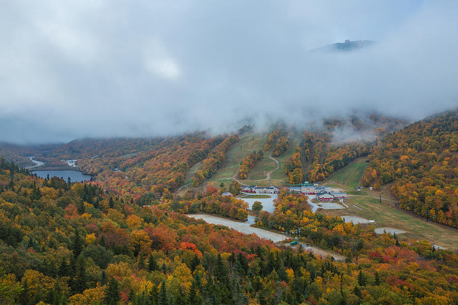 A Cloudy Autumn Morning in Franconia Notch Photograph by White Mountain Images