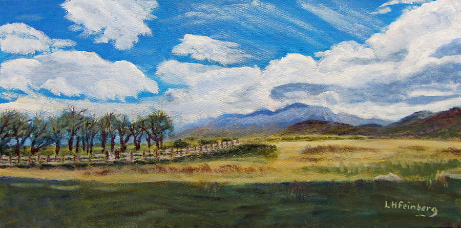 A Cloudy Day on Antelope Island Painting by Linda Feinberg