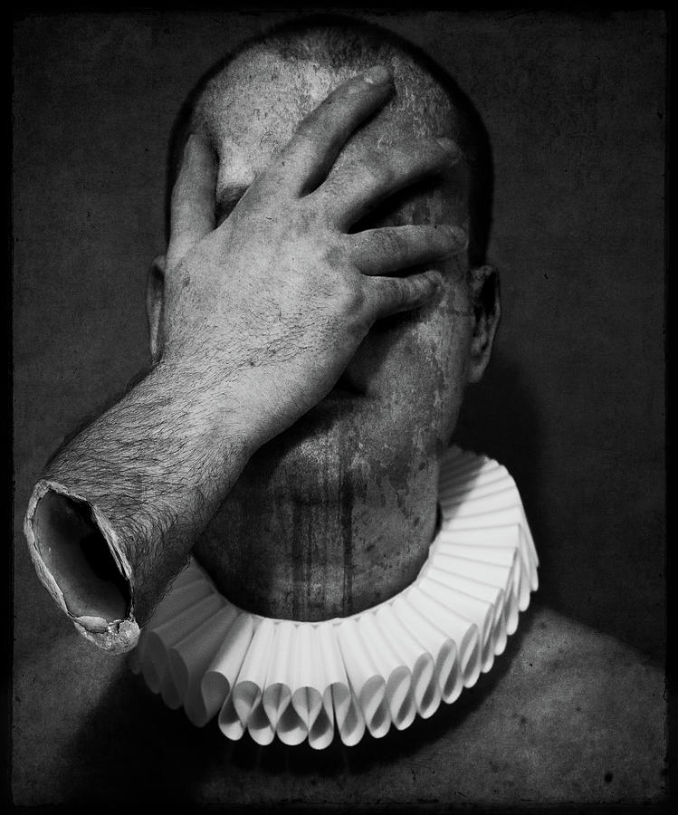 A Clowns Death Hand Covering Face Photograph by Johan Lilja