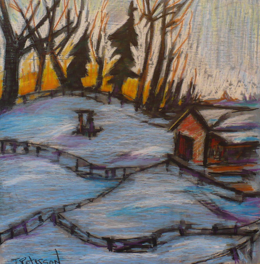 A cold Mazeppa morning Painting by Todd  Peterson