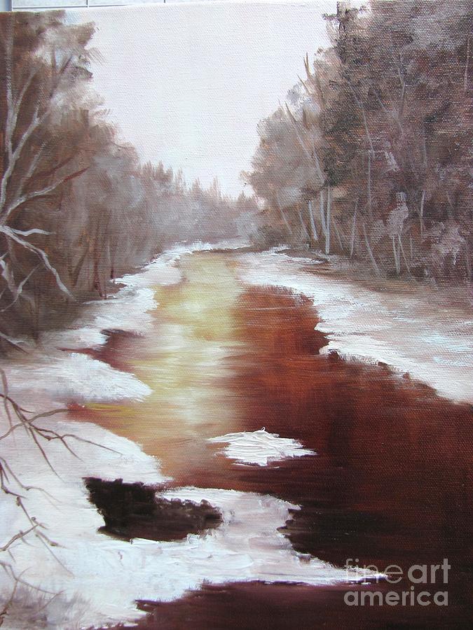 A Cold Snowy Day Painting by Barbara Haviland