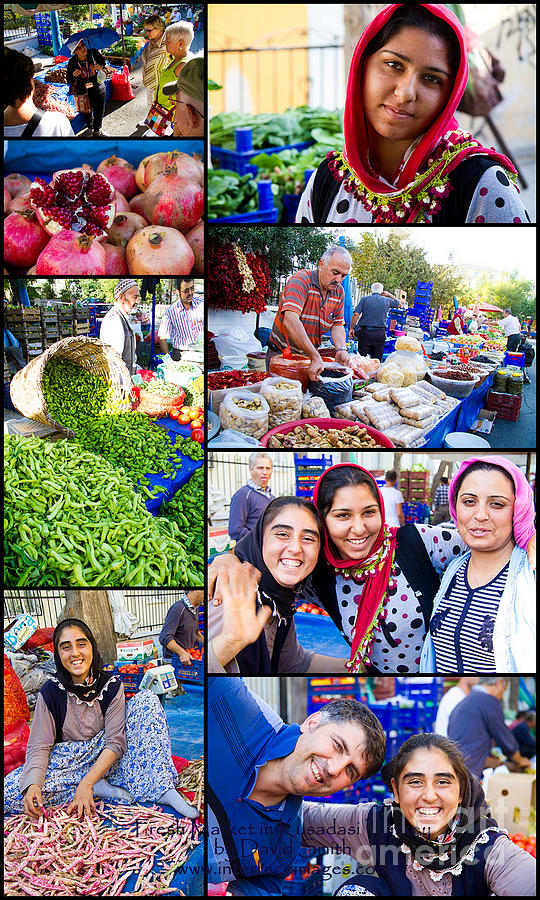 Turkey Photograph - A Collage of the Fresh Market in Kusadasi Turkey by David Smith
