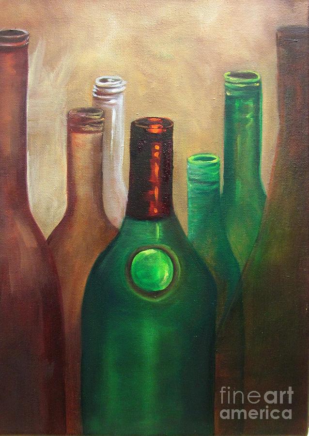 A Collection of Bottles Painting by Barbara Haviland