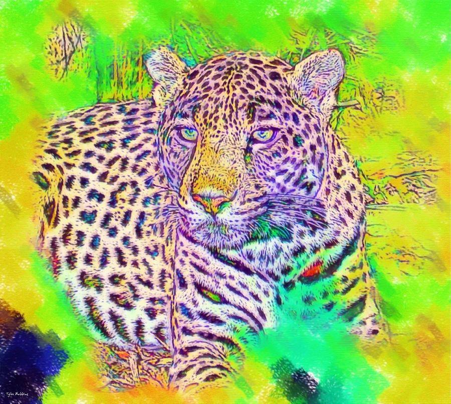 A Colorful Big Cat Painting by Tyler Robbins