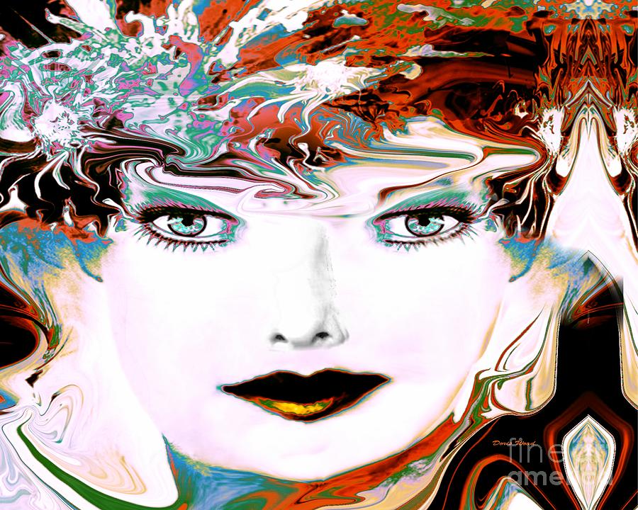 Abstract Digital Art - A Colorful Portrait by Doris Wood