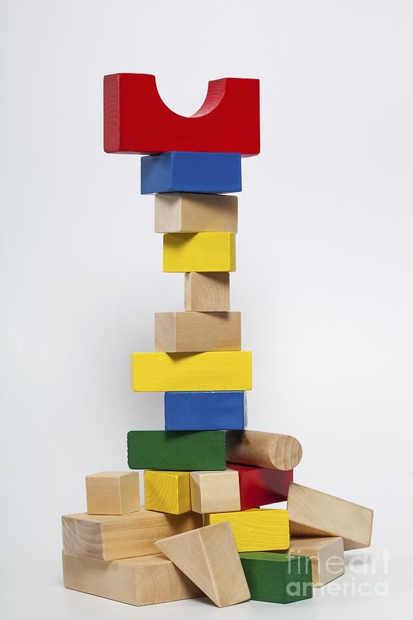 Tower Of Blocks Photograph by Diane Macdonald | Fine Art America