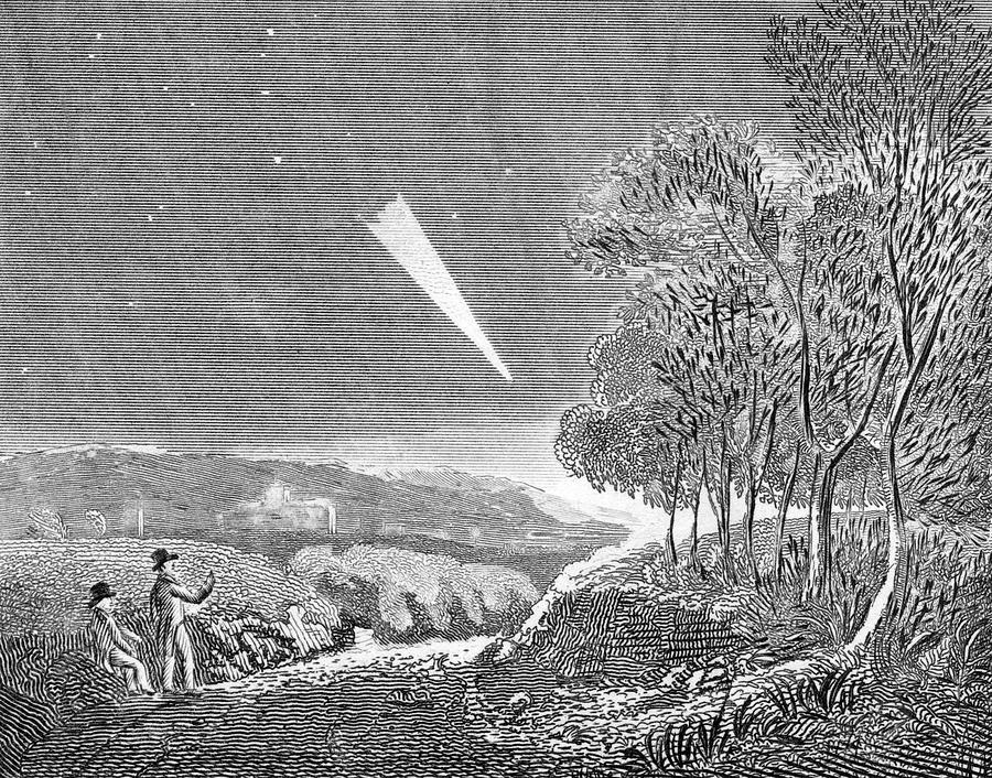 Space Drawing - A Comet Seen In 1811 Somewhere by Mary Evans Picture Library