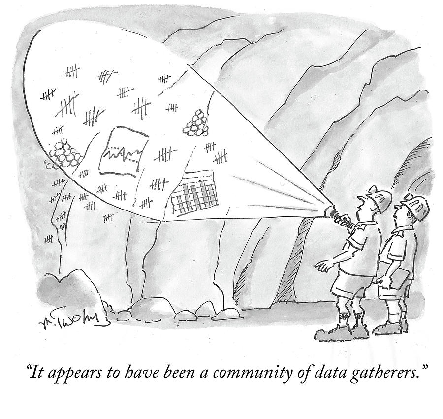 A Community Of Data Gatherers Drawing by Mike Twohy