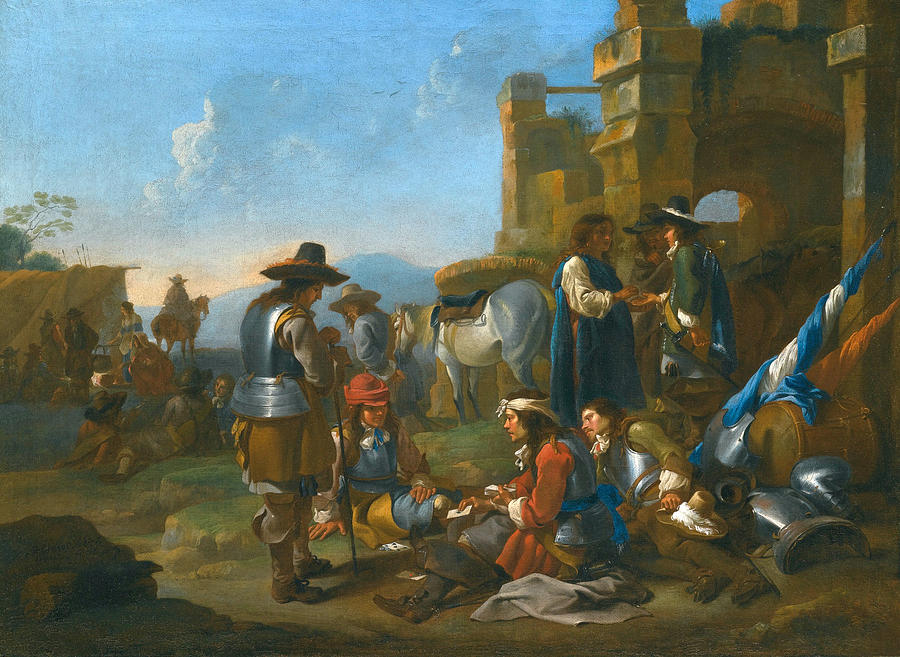 Horse Painting - A Company of Soldiers by Jan Miel