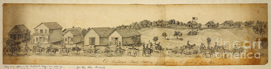 A Confederate Bull Battery Previous To The Battle Of Bull Run Drawing