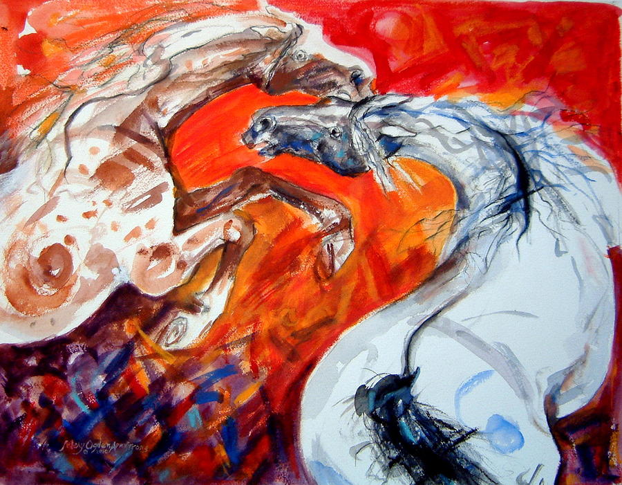 A confrontation Painting by Mary Armstrong
