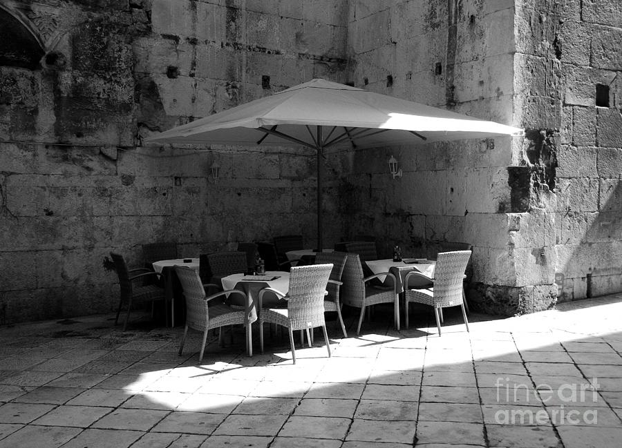 A Cool Corner In Croatia BW Photograph by Mel Steinhauer