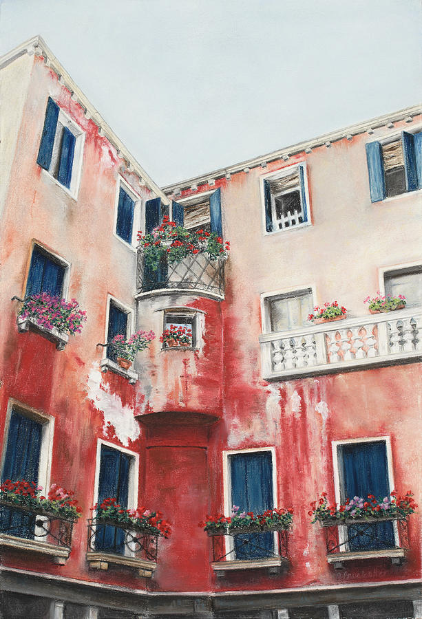 Flower Pastel - A Corner of Venice by Angela Bruskotter
