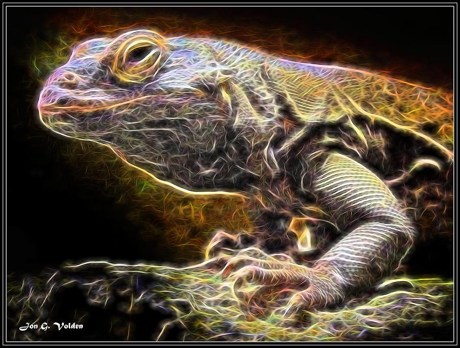 A Cosmic Lizard Painting by Jon Volden