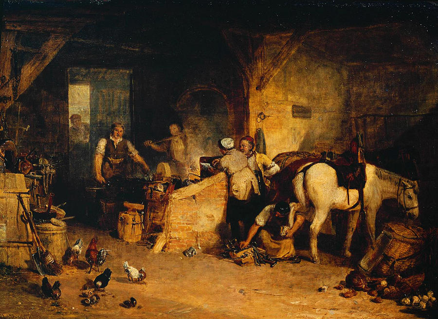 A Country Blacksmith Disputing upon the Price of Iron Painting by Celestial Images