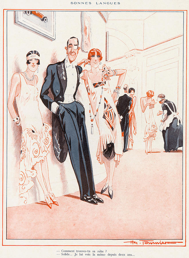 A Couple Of Flappers And A Gentleman Drawing by Mary Evans Picture