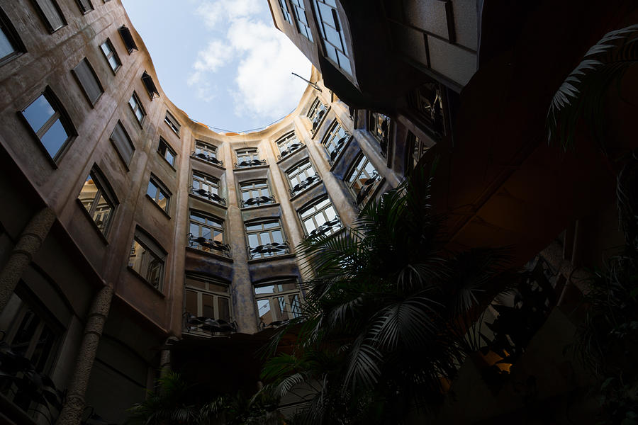 A Courtyard Curved Like a Hug - Antoni Gaudis Casa Mila Barcelona Spain Photograph by Georgia Mizuleva