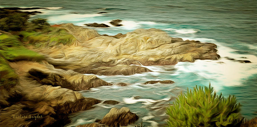 A Cove At Big Sur Painting by Barbara Snyder
