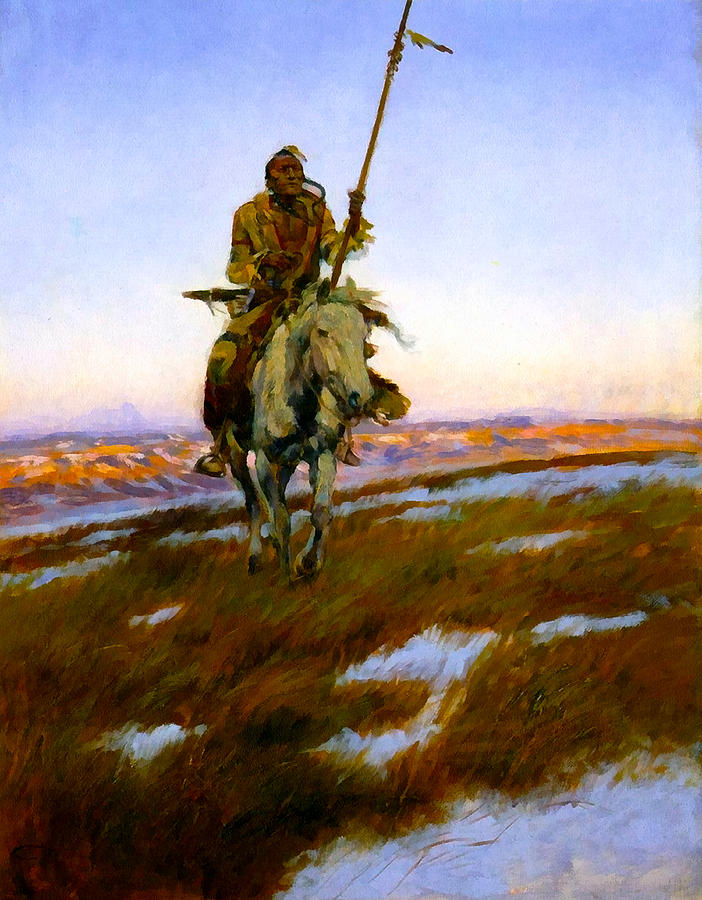 A Cree Indian Digital Art by Charles Russell