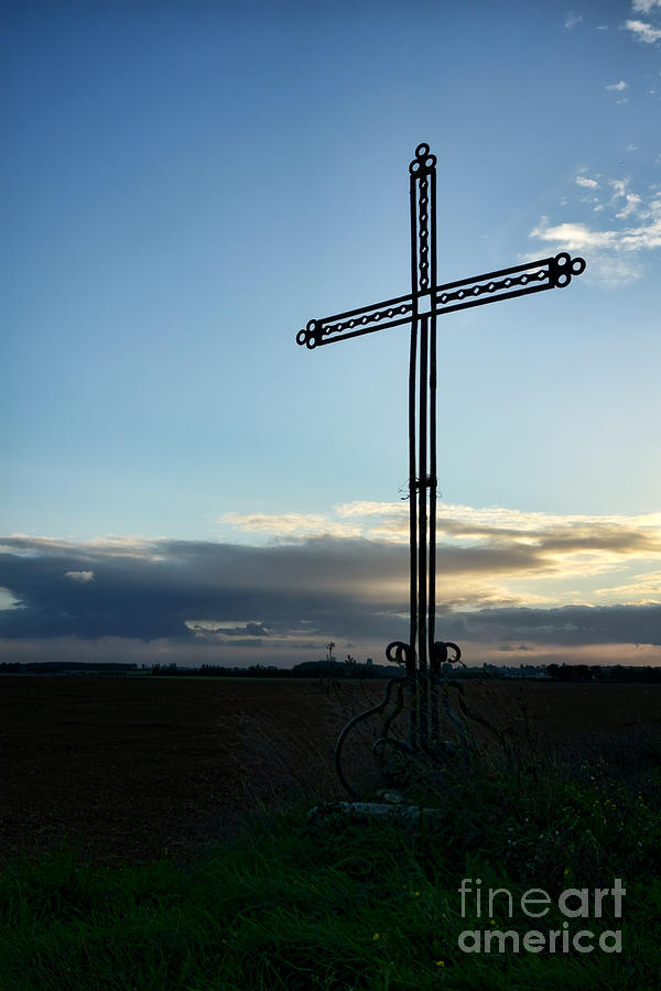 A Cross in a Field Photograph by Olivier Le Queinec